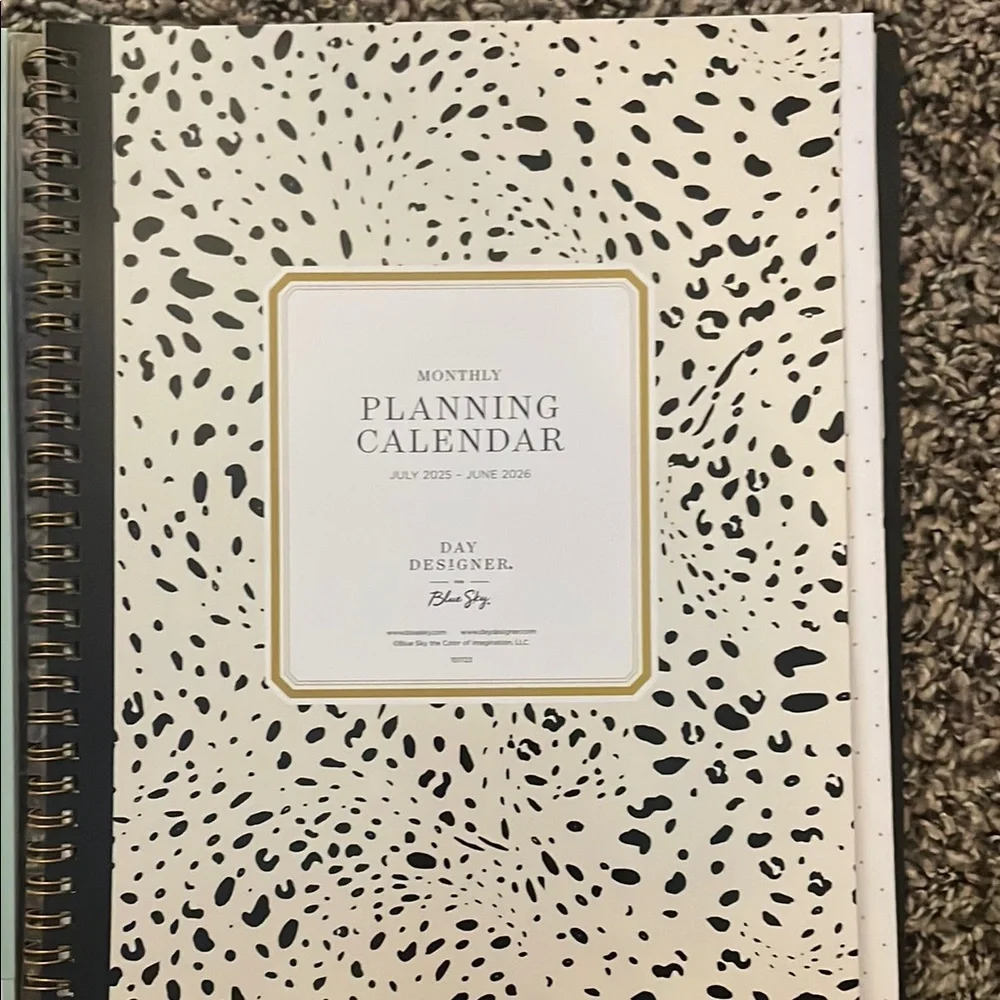 Blue Sky Day Designer 2025-2026 Planner - Black and White